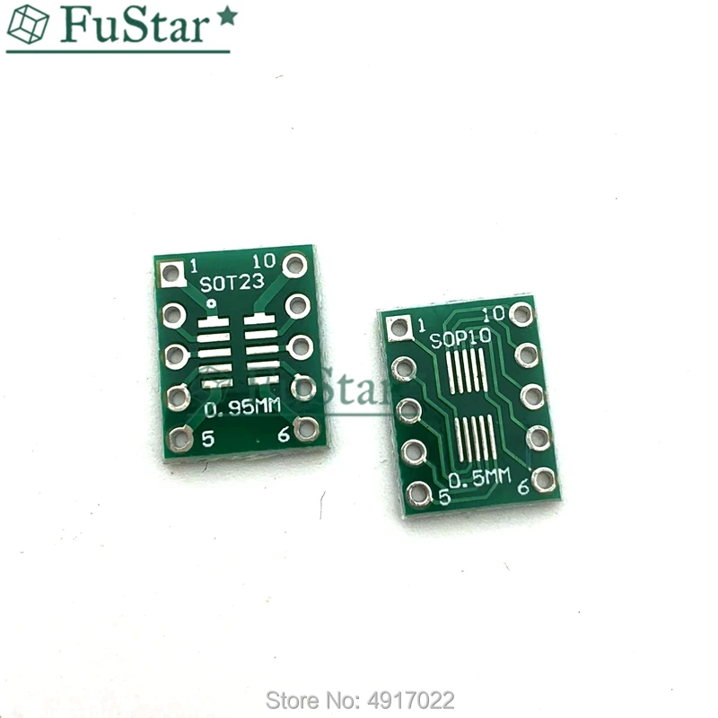 20 шт. SOT23 SOP10 MSOP10 Umax SOP23 к DIP10 Pinboard SMD для DIP адаптерной пластины 0 5 мм/0 95 мм до 2 54 Pin PCB плата