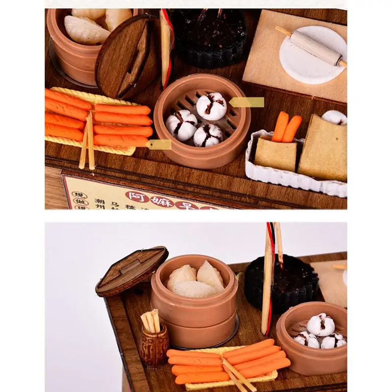 Китайская тележка для завтрака сделай сам Dollhosue игрушка имитация кукольного