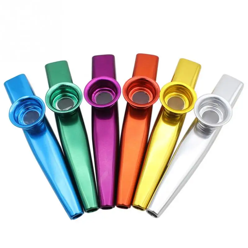 6 цветов/набор простой дизайн легкий kazoo алюминиевый сплав металл для гитара музыкальный инструмент для любителей музыки 12*2,5 см