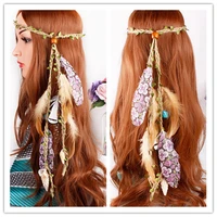 new hair accessories seaside holiday travel photo bohemian feather headband