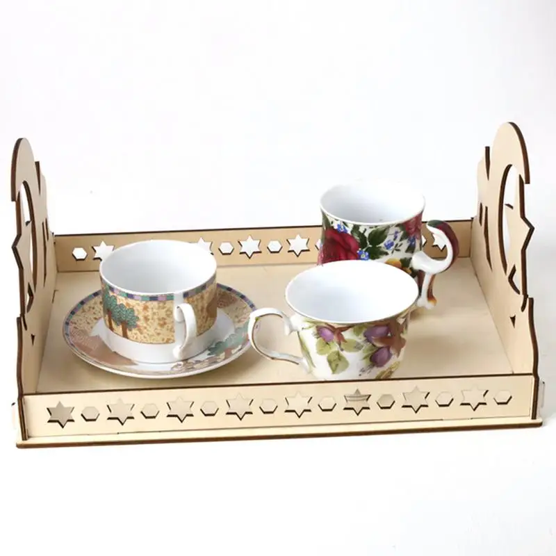 DIY деревянный десертный поднос ИД Мубарак Рамадан вечерние столовая посуда