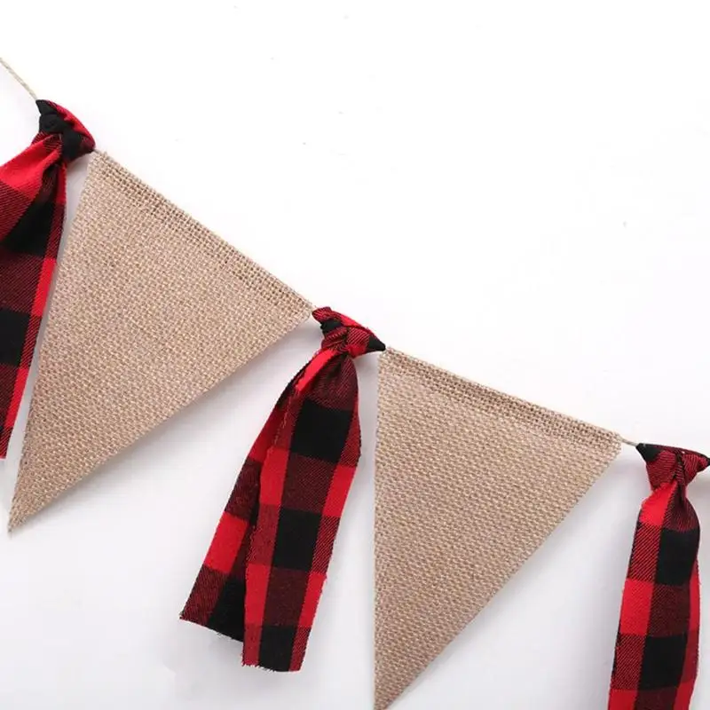 Новогоднее украшение растяжка флаги красная сетка Висячие тянуть флаг день