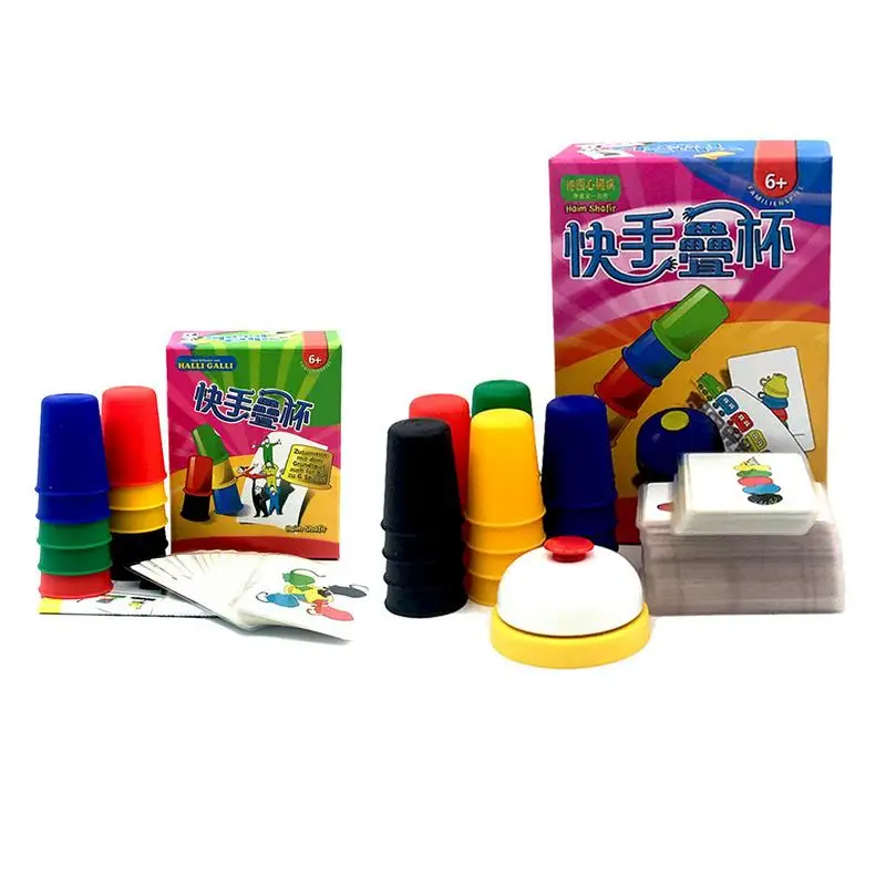 

Family Board Game 2-4 Players Speed Cups Stacking Game Card Funny Party Challenge Quick Cups Game For Child Gift