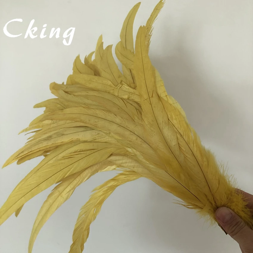 

25 цветов в наличии 100 шт. Желтый Петух coque Хвосты перья 25-30 см 10-12 дюймов diy куриные перьевые Шлейфы для поделок