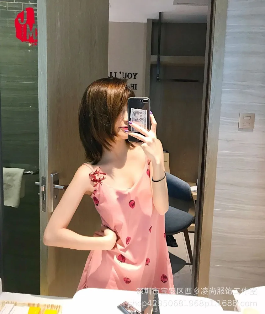 Хлопковая ночная рубашка для женщин с принтом Женская хлопковая летняя без