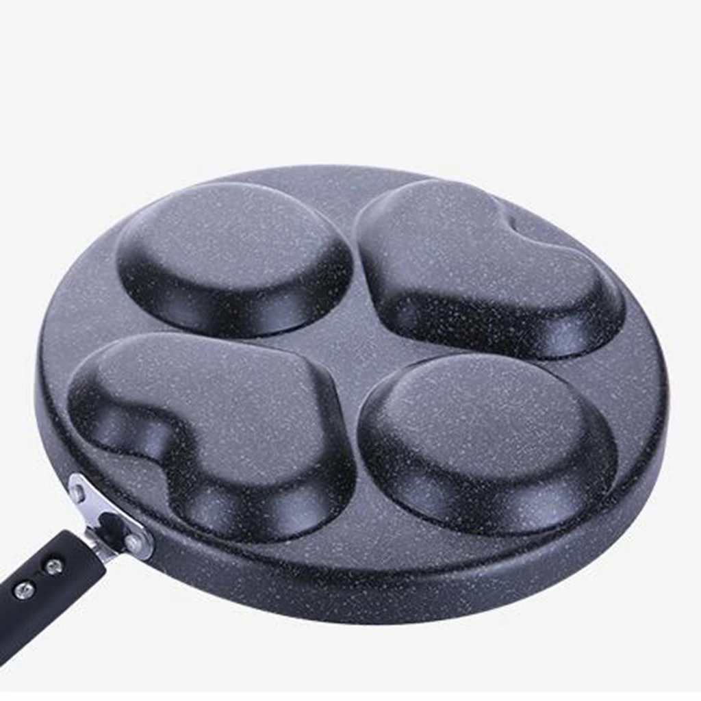 4 Holes Non-Stick Frying Pan Egg Cookware Kitchen Heart Shape Frypan 28cm | Дом и сад