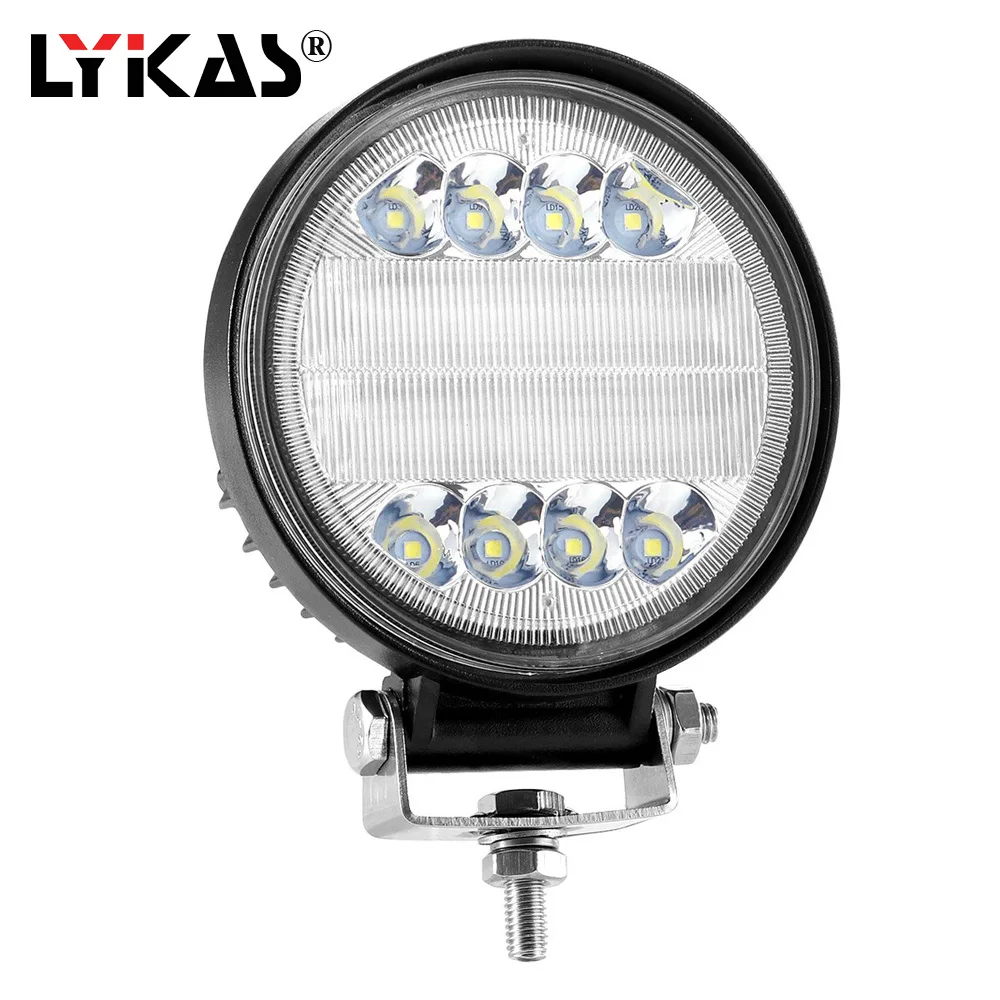 LYKAS 72W Round Led Work Light Bar Combo Beam for Offroad ATV Truck Tractor Motorcycle Driving Fog 12v 24v | Автомобили и