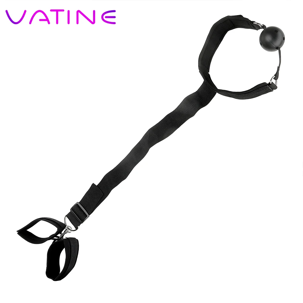 VATINE Mouth с наручниками интимные игрушки для пар взрослые игры кляп рта шар SM бондаж