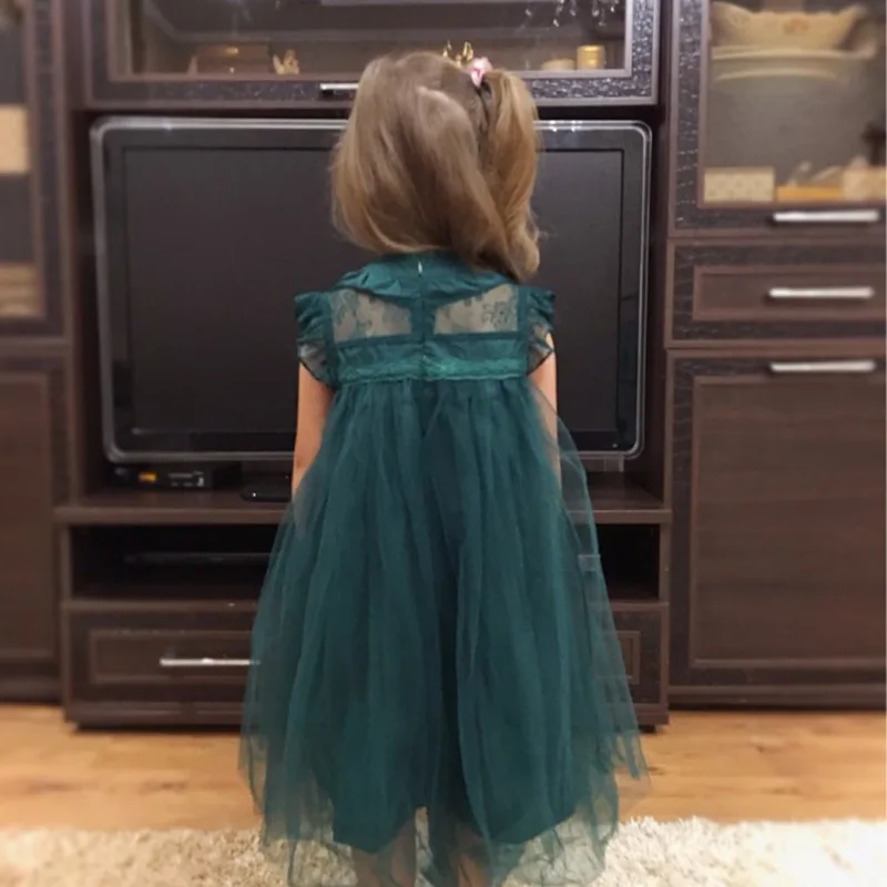Baby Girls Summer Lace Tutu Green Dress Children Kids 2020 New Sleeve-less Lovely Fashion Clothing Red/ Green/ Beige/ Brown | Детская