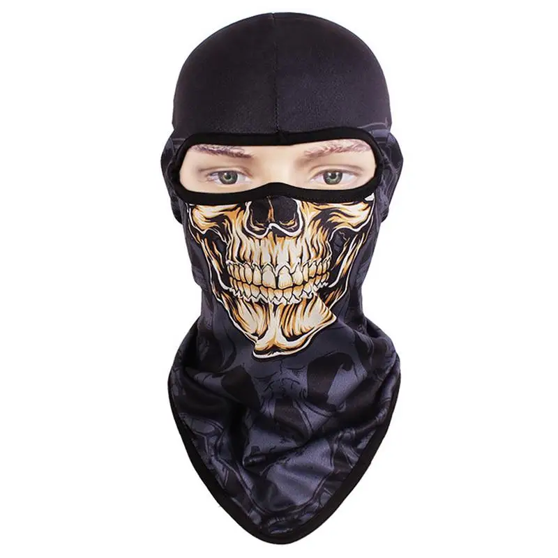 Маска на все лицо мотоциклетная с 3d черепом теплая подкладка для мотоциклетного