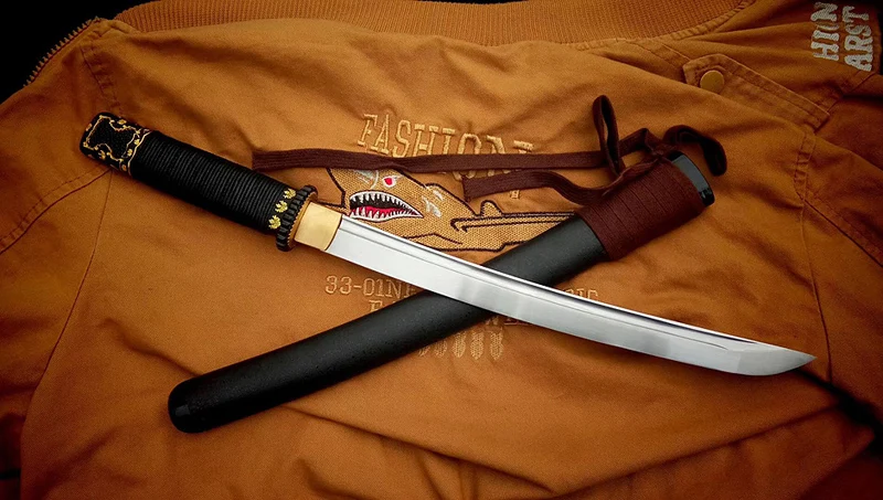 Меч Танто японский самурайский меч ручной работы 9260 весенний стальной полный Тан