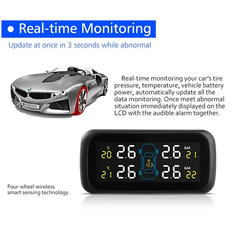 Универсальный многофункциональный автомобиль TPMS цветной дисплей прикуриватель