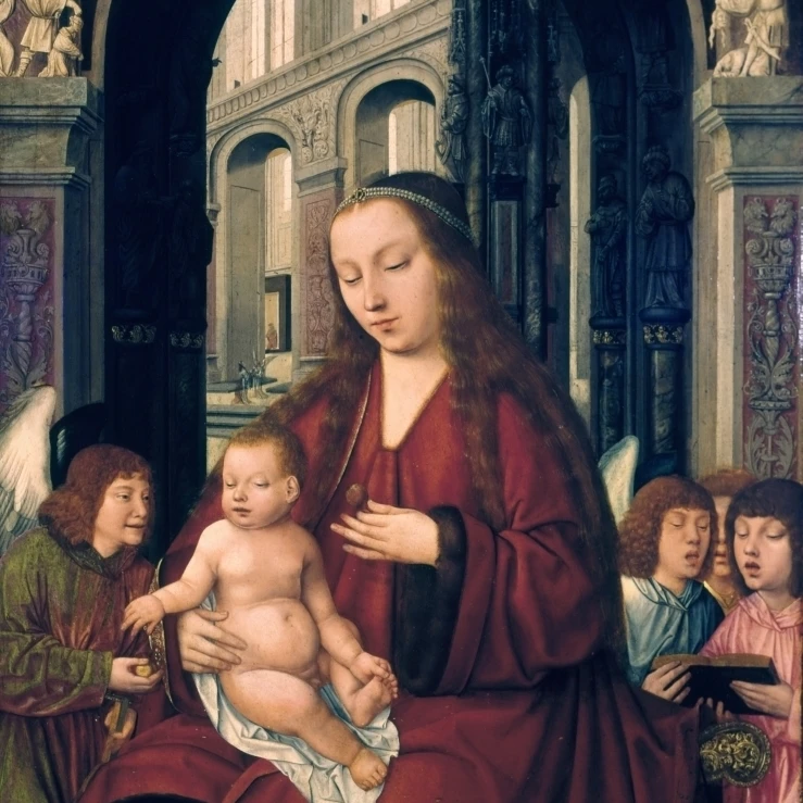 Мадонна с ребенком и ангелами плакат печать (24x36)|Таблички знаки| |