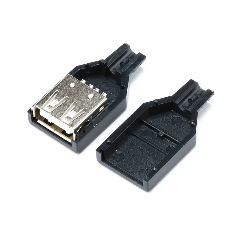 5pcs Power Connector Female USB 2.0 Type A 4 Pin Plug Socket For DIY Adapter PCB SDA Data Cable Line | Обустройство дома