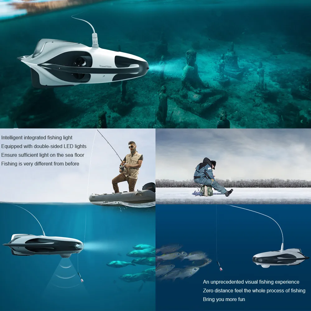 PowerVision PowerRay подводный Дрон рыболовная камера 1080p Wizard & 4K UHD катания на лодках RC