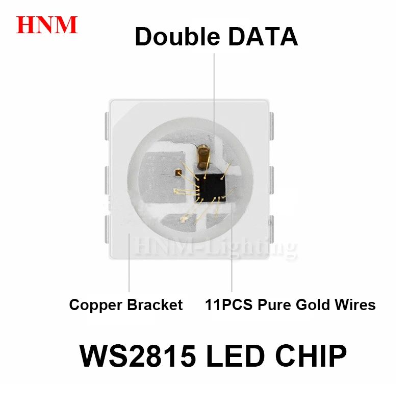 12 В WS2815B светодиодный чип; 5050 SMD RGB пиксельные цифровые направляемые полноцветные светодиодные чипы; 6 контактов со встроенной микросхемой WS2815; SOP-6;1000 детской модели