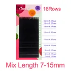 Kimcci 16 рядовЧехол 7  15 мм микс в одном лотке натуральные синтетические норковые индивидуальное наращивание ресниц реснички профессиональные реснички для макияжа
