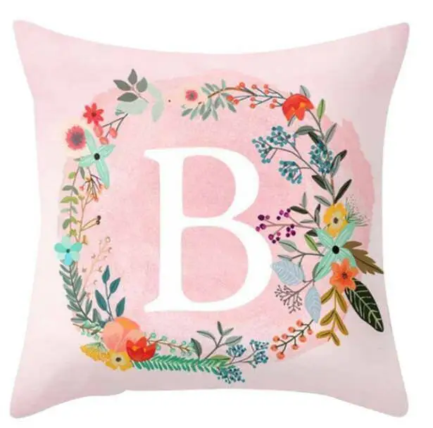 

Pink Letters Pattern ThrowPillow Case Sofa Bed Home Cushion CaseRoom Gifts Single Sides Printing