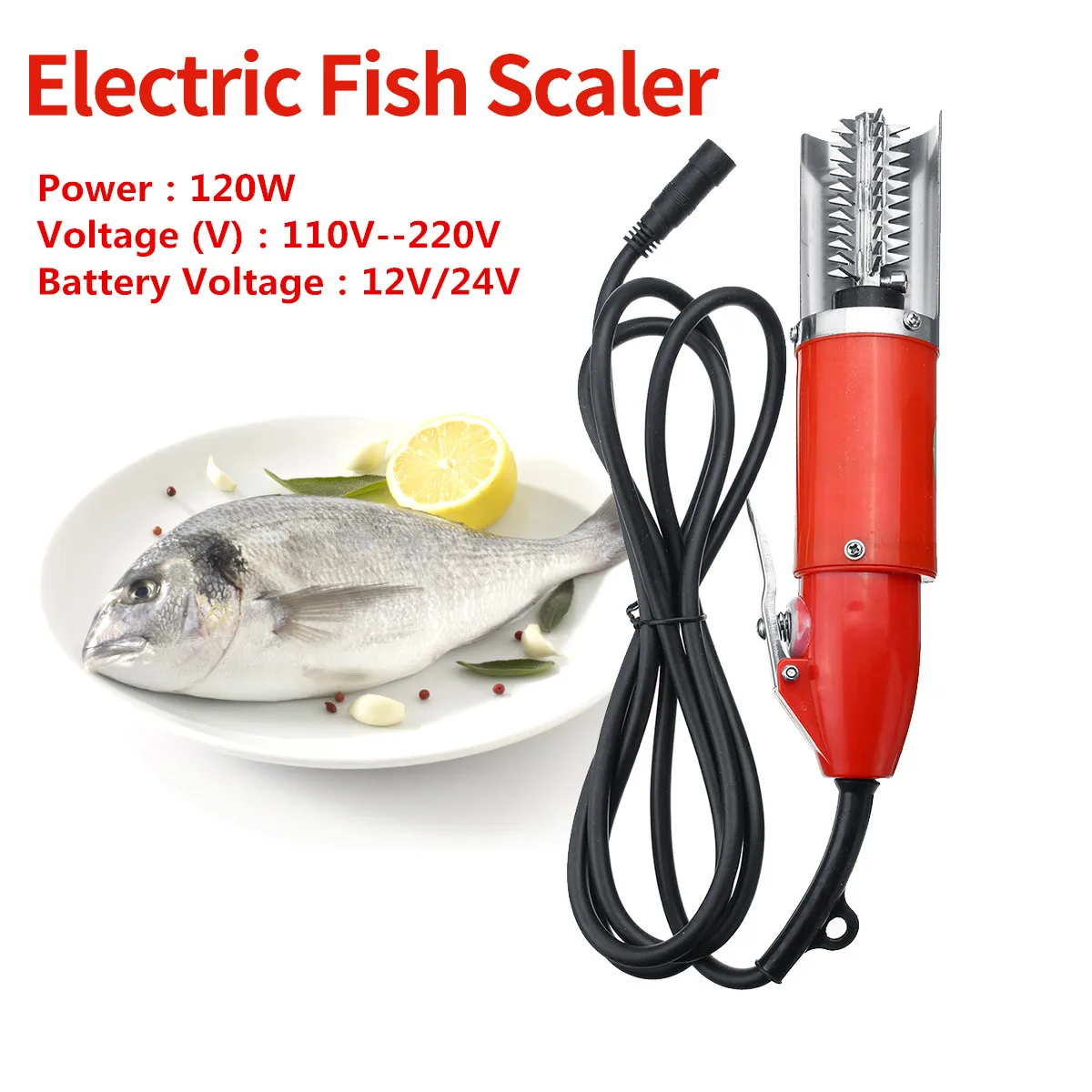 

Полезный Водонепроницаемый Электрический скребок для рыбной чешуи, 120 Вт, рыболовные чешуи, чистящее средство для легкой очистки рыбы, сред...