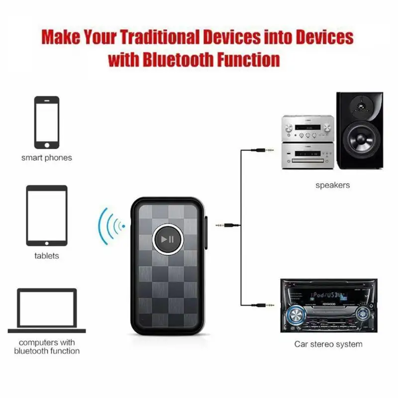 Беспроводной Bluetooth5.0 приемник потокового воспроизведения музыки Car 3 5 мм Музыка