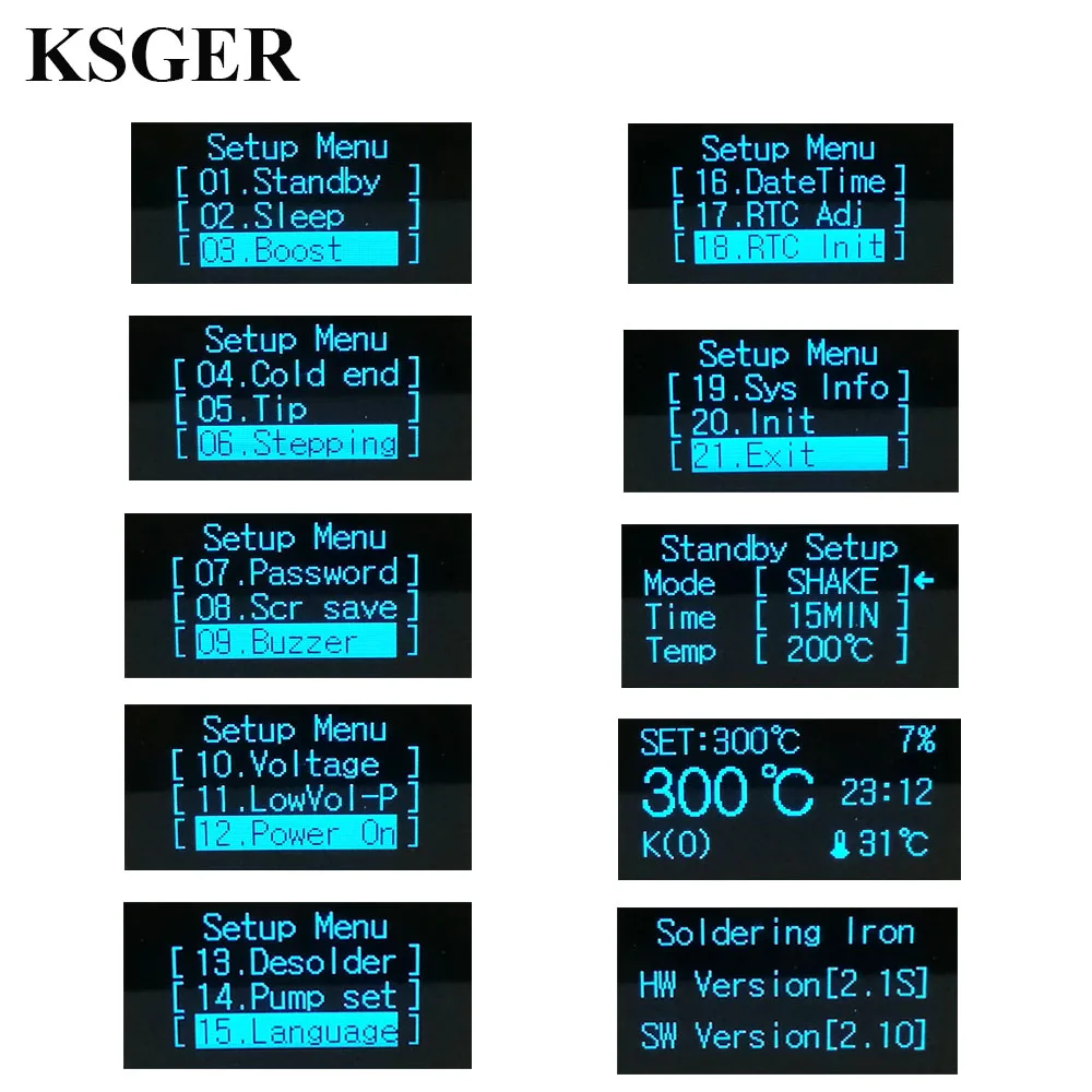 KSGER STM32 OLED V2.1S T12 паяльная станция DIY наборы цифровой контроллер температуры электронные сварочные паяльники