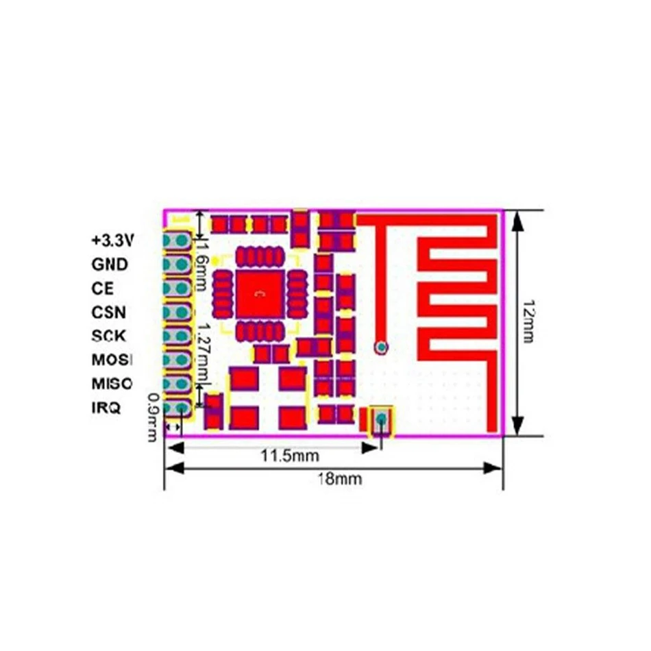 NRF24L01 SMD 2 4 ГГц беспроводной модуль миниатюрная улучшенная версия питания