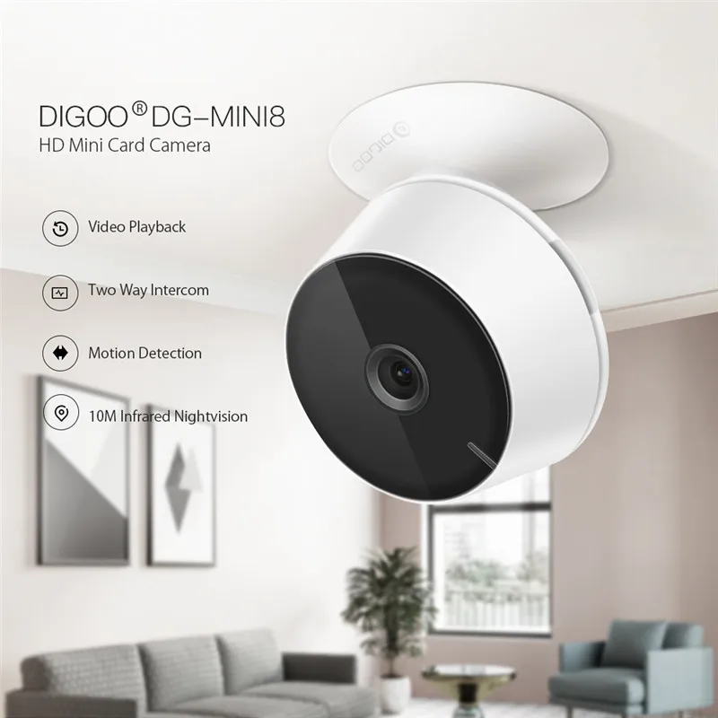 Ip-камера Digoo DG-Mini8 HD 1080P Беспроводная с поддержкой Wi-Fi и функцией ночной съемки |