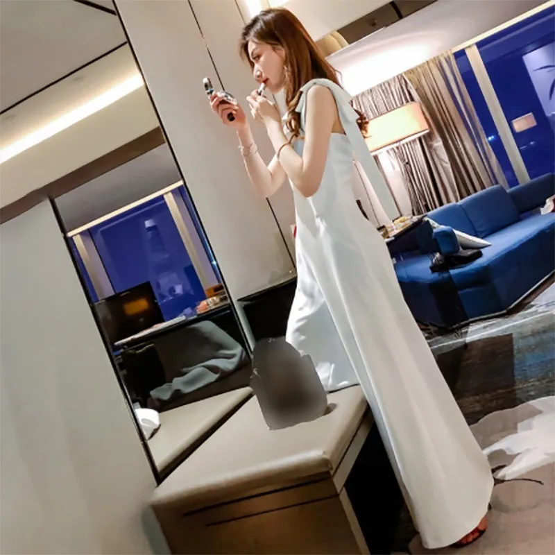 Женский комбинезон без рукавов VGH весенний однотонный с квадратным воротником и