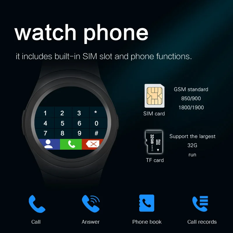 Умные часы Sim карты 2019 для мужчин Smartwatch Android Поддержка Bluetooth циферблат вызова