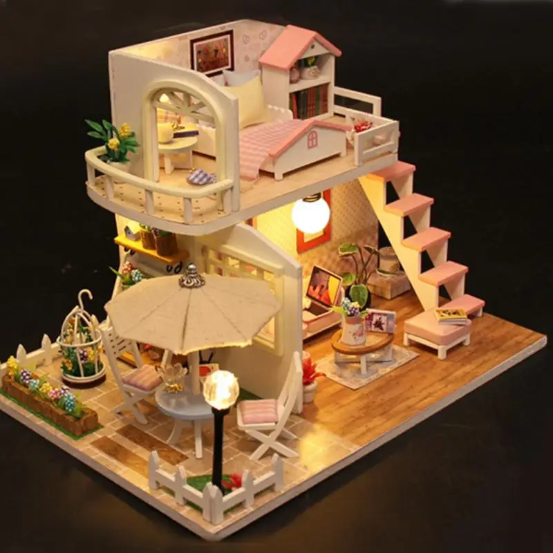 Рождественские подарки миниатюрный Diy Puzzle кукольный домик Модель деревянная