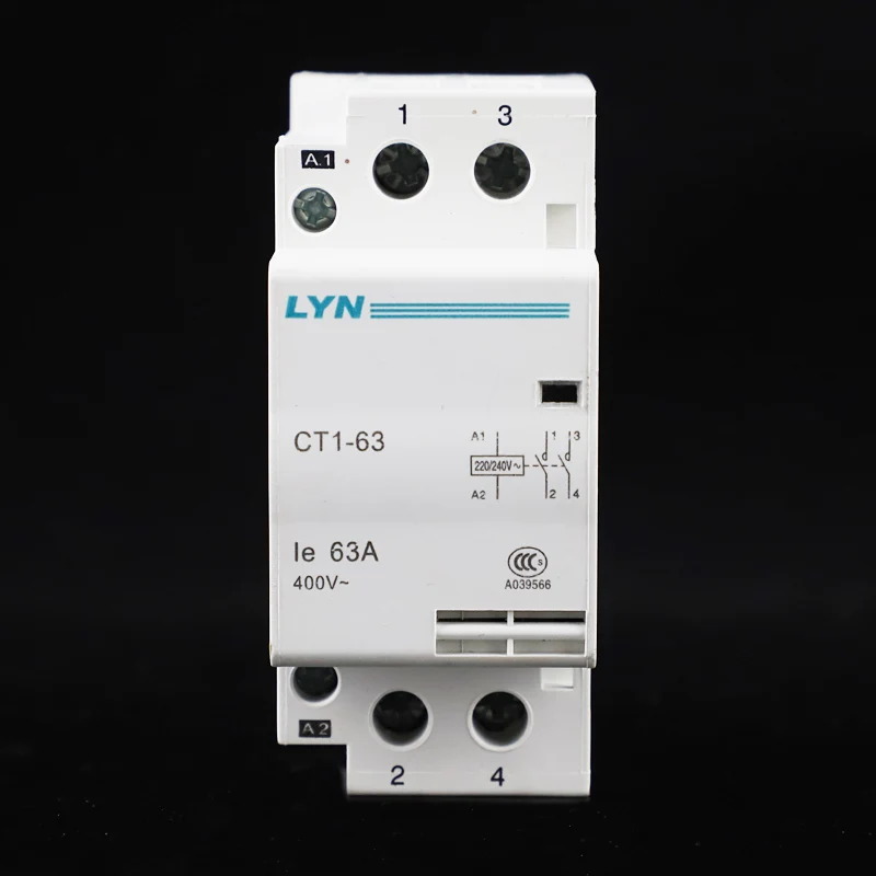 CT1 63 2P 63A 2NO AC220V нормально открытый AC контактор для дома/домашнего контактного