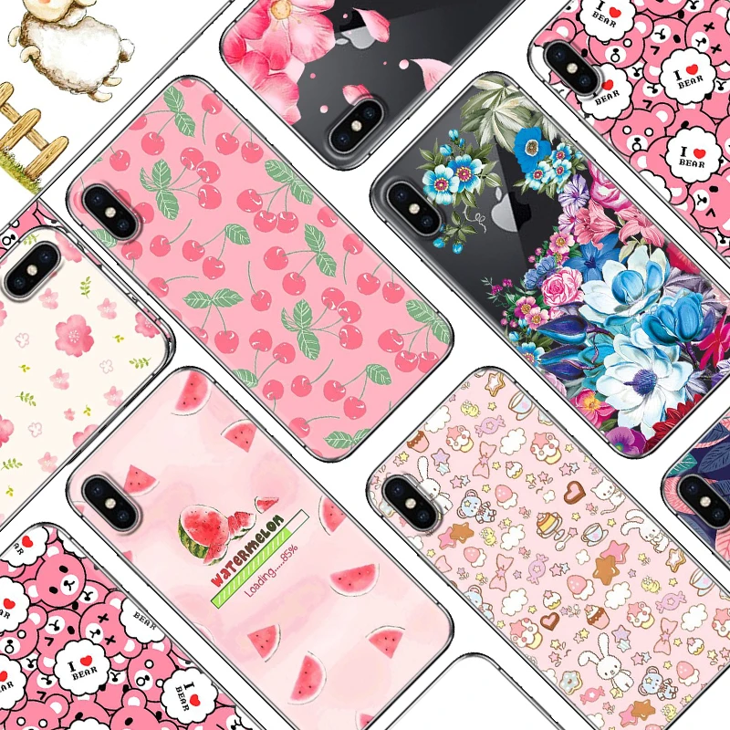 Phone Case For Iphone 6 6P 7 8 7P 8P X XR XS Max Colorful Painted Cartoon Series Stylish Design TPU Silicone Back Cover |