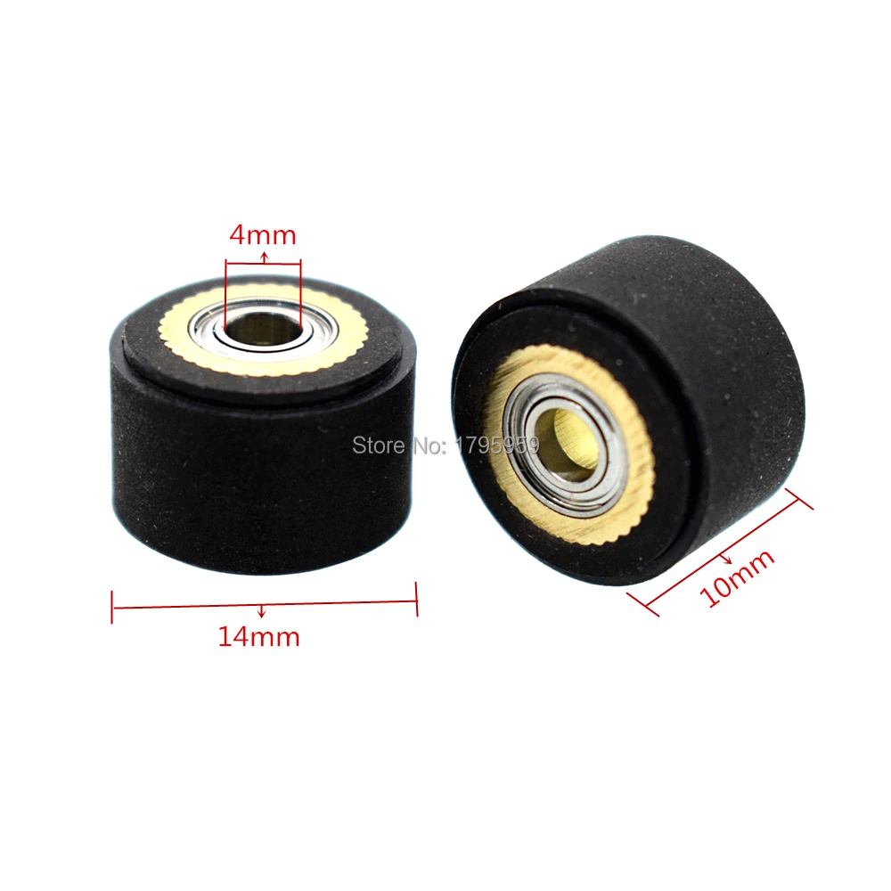 

Pinch Roller 4mm x 10mm x 14mm Copper Core Hole Dia 4mm for Roland Vinyl Plotter Cutter Cutting Engraving Machine Printer Parts