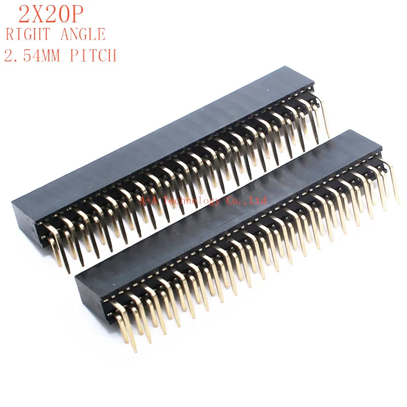 10 шт. 2X20Pin 40Pin двухрядный Женский прямоугольный штыревой разъем 2 54 мм|Соединители|