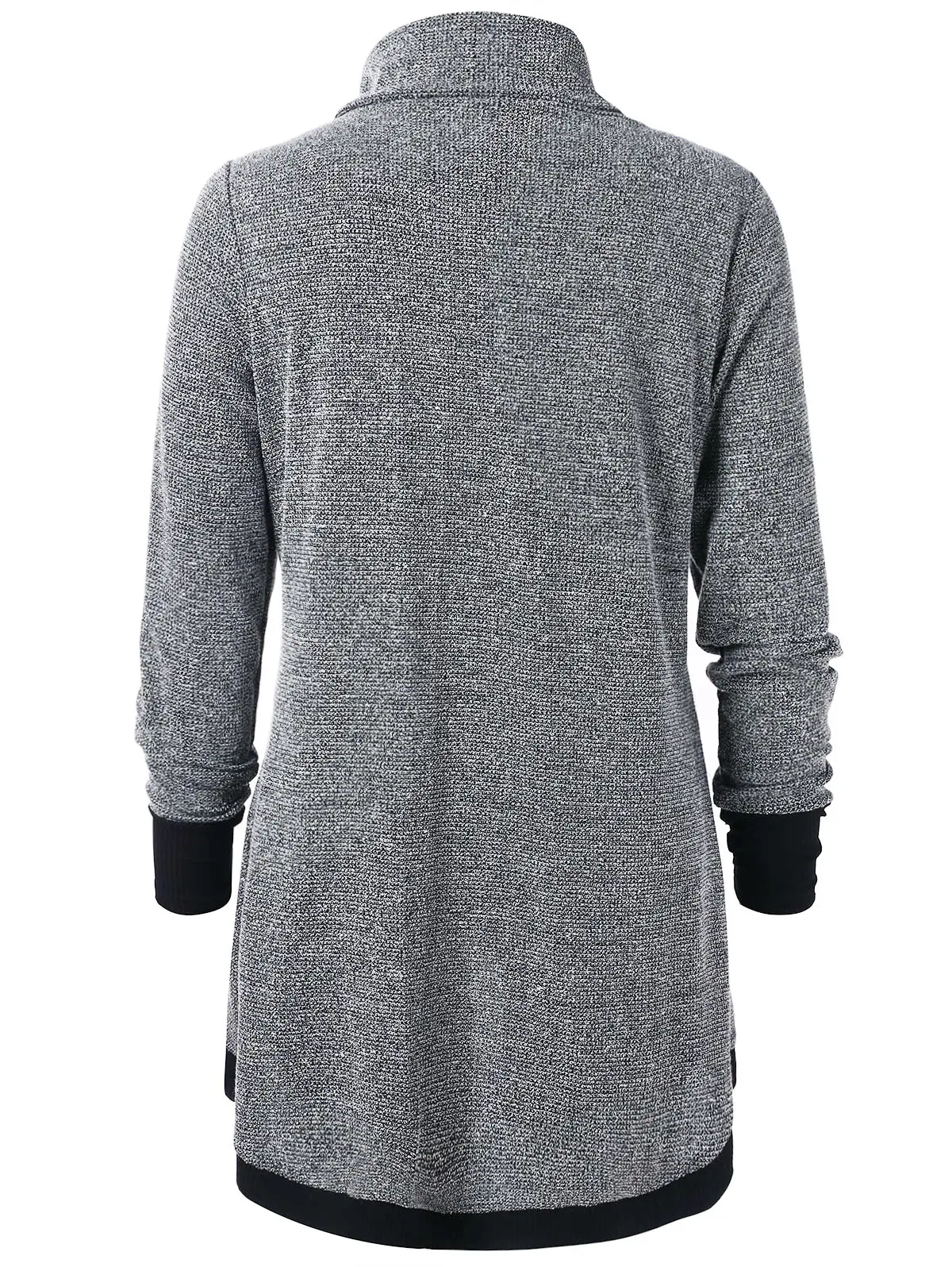 Wipalo Plus Size Contrast Trim Marled High Low Knitwear Buttons Knit Top Autumn Turn-Down Collar Pullovers Casual Women Sweaters | Женская