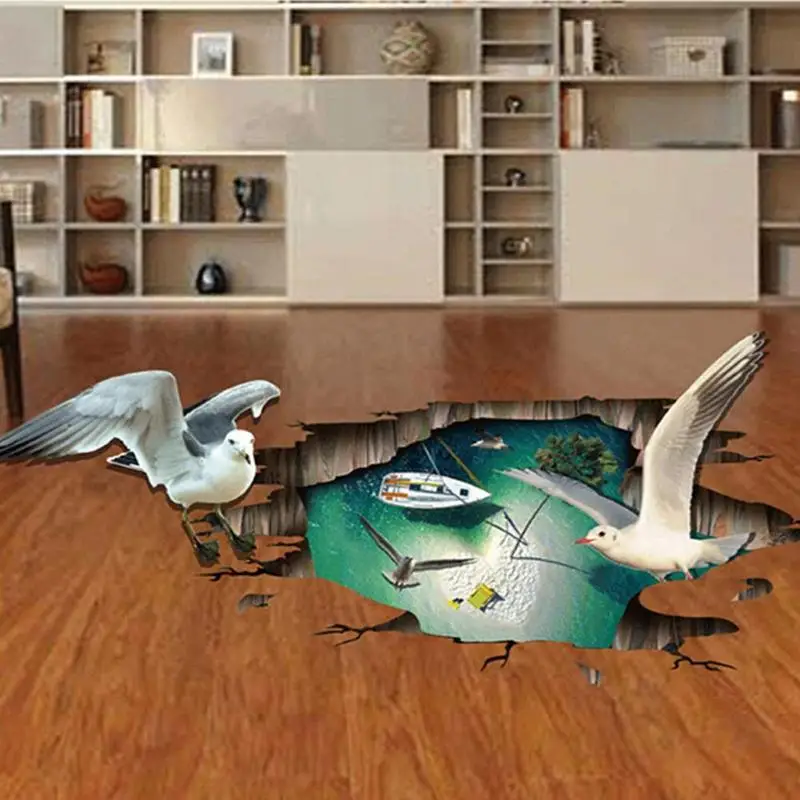 3D DIY Seagull остров уплотненный водонепроницаемый ПВХ самоклеющиеся наклейки на