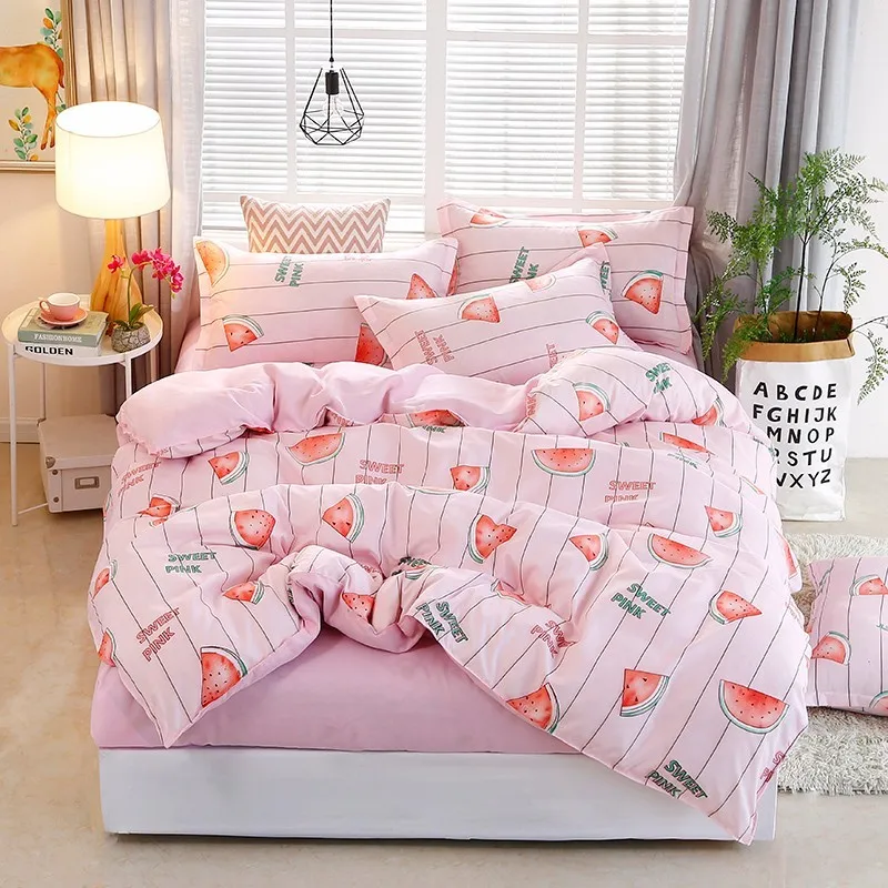 Комплект постельного белья из мягкого хлопка с пододеяльником и изображением