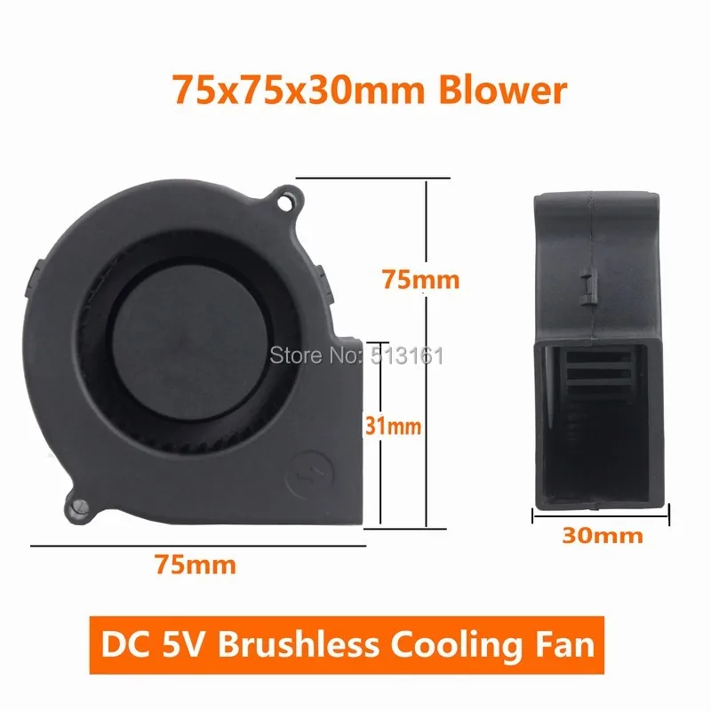 2 Pieces/lot Computer Cooling Fans 75mm 75*75x30mm 7.5cm 7530 Radial 5V Fan Blower 10pcs dc 5v usb 75mm 75x30mm 7530s brushless dc centrifugal blower cooling fan fans
