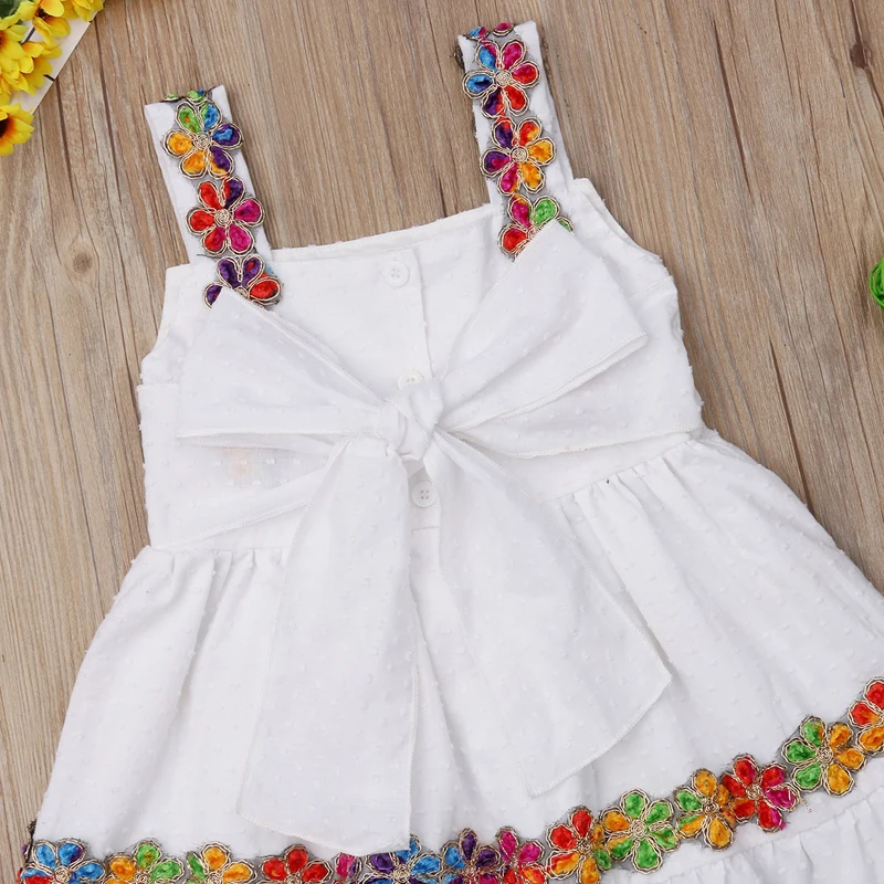 Sweet Flower Girl Princess Dress Baby Kid Party Wedding Bridesmaid Bow Knot Laciness Tutu White 1-6T | Детская одежда и обувь