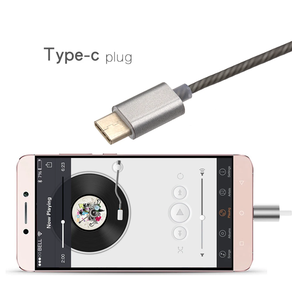 USB Type c наушники в ухо Проводные металлические гарнитура C линии управления с