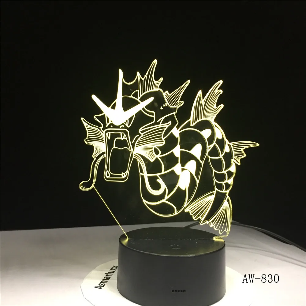 Новинка динозавр рога драковая лампа 3D USB светодиодсветодиодный цвета