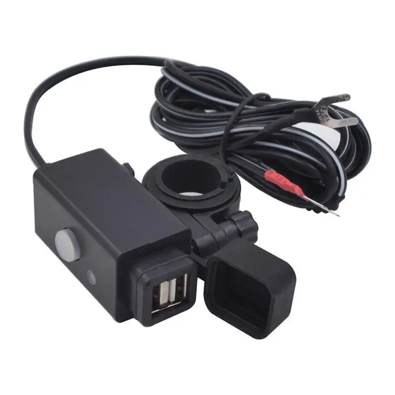 Двойной USB Порты и разъёмы 12 V-24 V Водонепроницаемый мотоцикл руль Зарядное