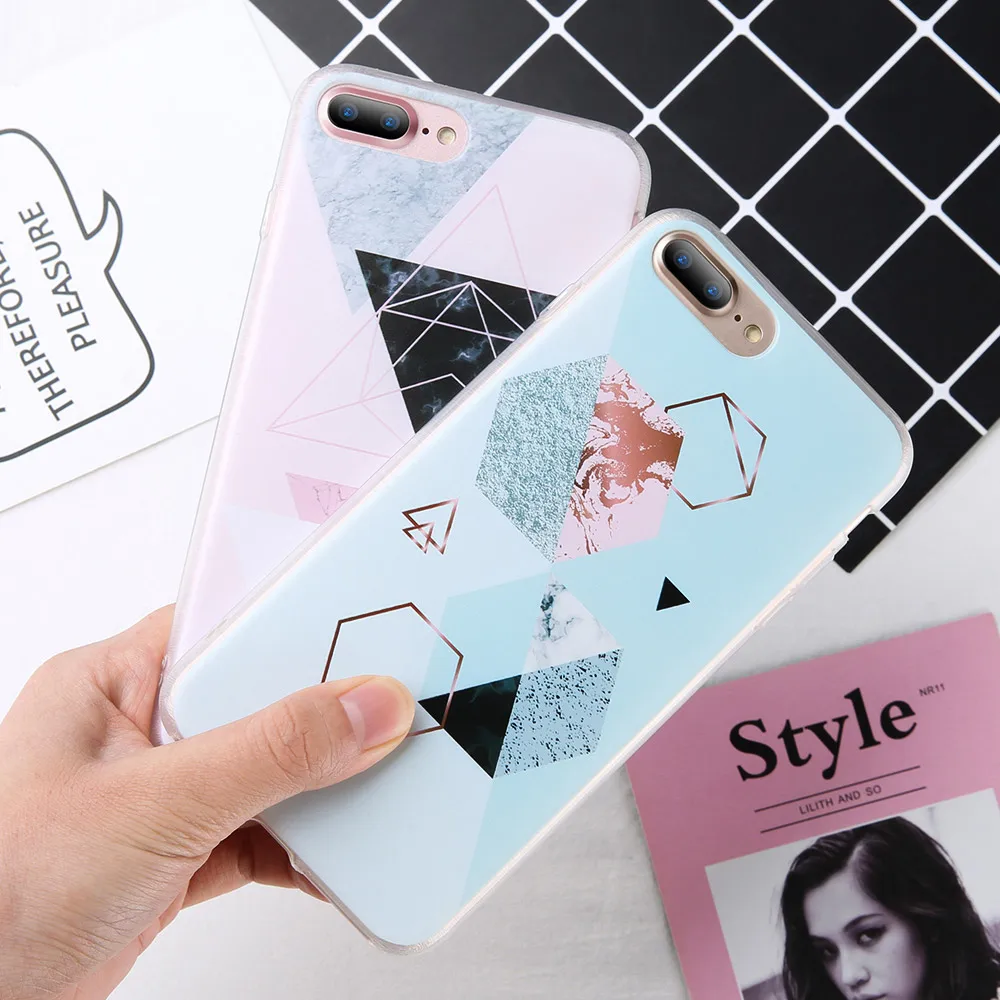 KISSCASE Geometry Marble Phone Case For Samsung Galaxy Note 9 8 S9 S8 Plus Soft TPU A3 A5 A7 J 2016 2017 |