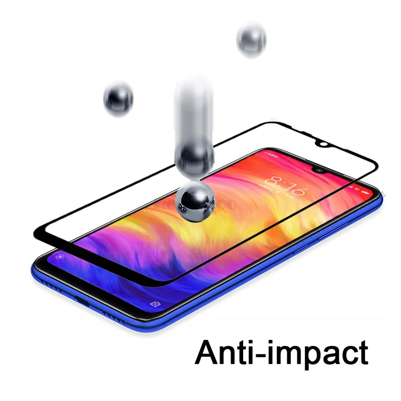 Полное покрытие закаленное стекло для Xiaomi redmi note 7 Защита экрана защитное на xiomi