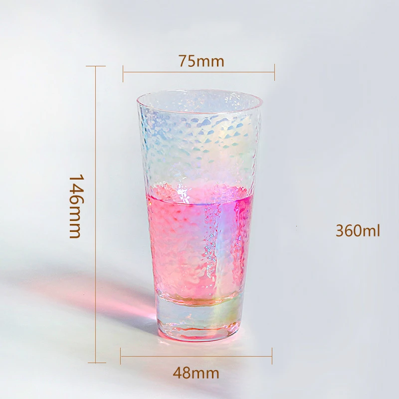 Цветные холодные бокалы 3D Волнистые радужные яркие кружки для кафе хрустальные