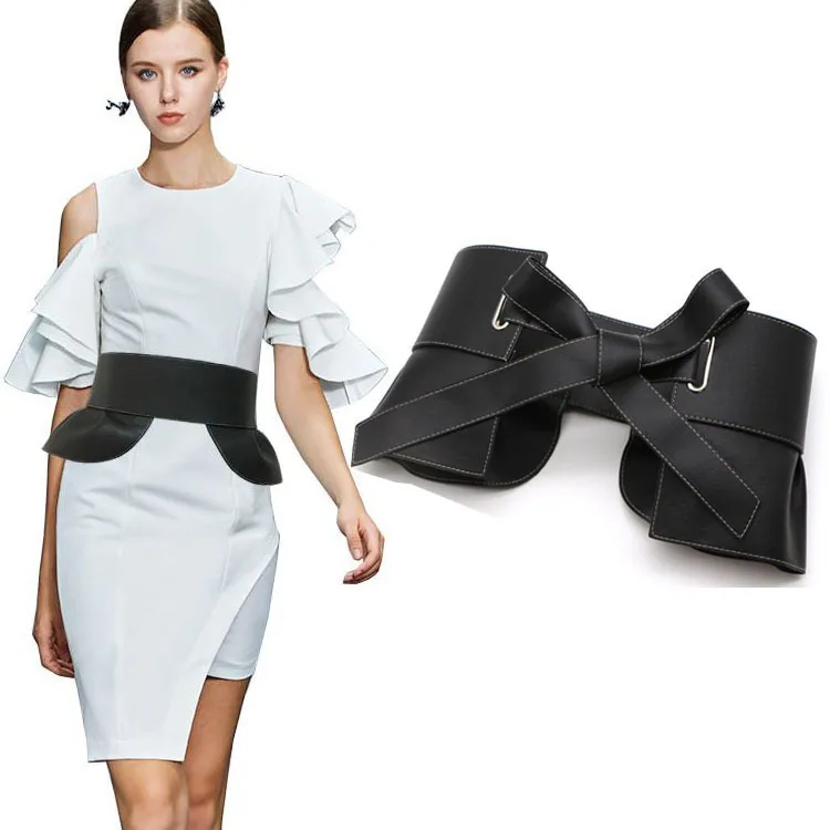 SHENGPALAE модный бант 2020 Новый однотонный Повседневный женский черный пояс Ширина