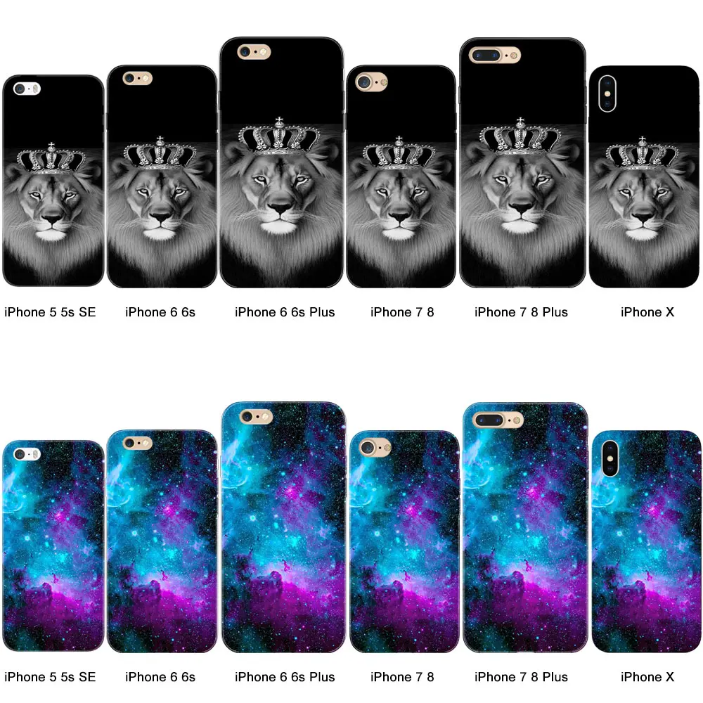 Новый мягкий чехол CASEIER с принтом животных для iPhone 5 6s 6 8 Plus 7 силиконовая задняя