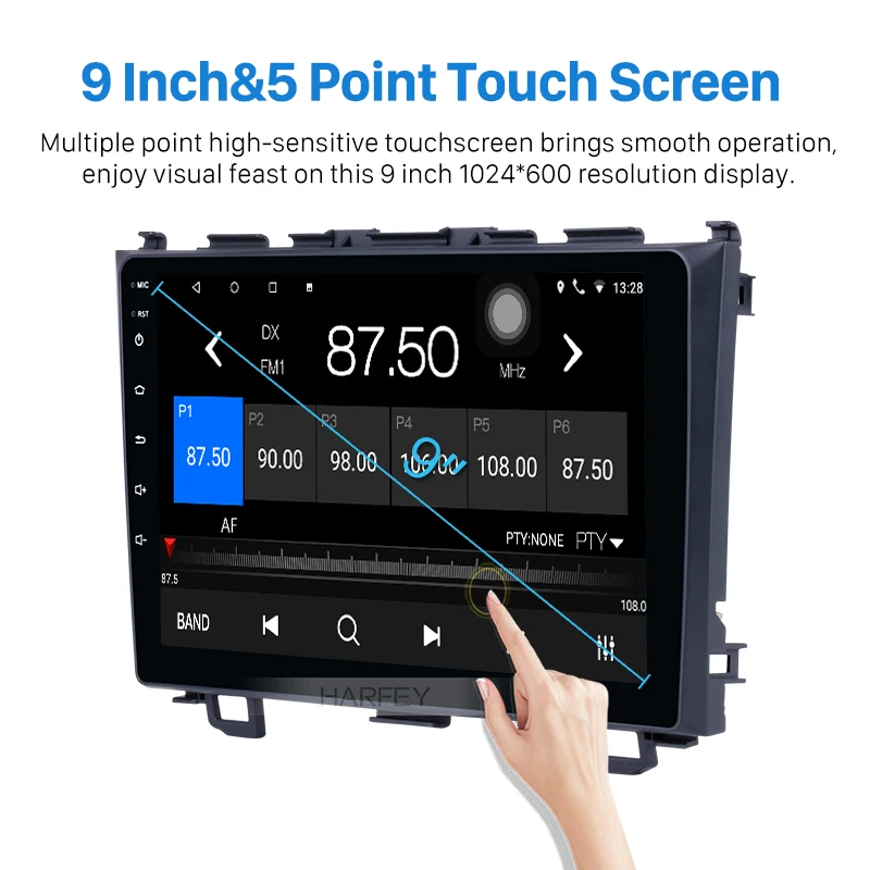 Автомобильный магнитофон Harfey Android 8 1/7 1 9 дюймов для 2006 2007 2008 2011 Honda CRV GPS Navi