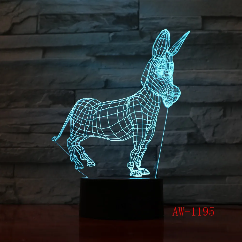 Ретро Животное украшение олень 3D USB СВЕТОДИОДНАЯ Лампа Олень цвета меняющий
