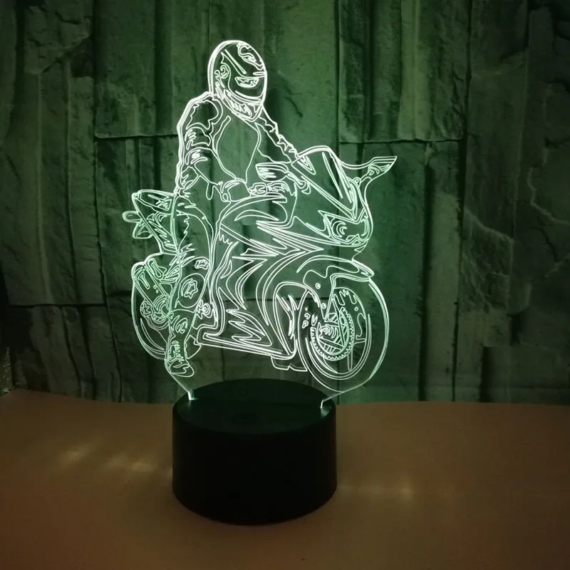 YIMIA мотоциклисты Модель 3D ночник USB Новинка подарки 7 цветов Изменение
